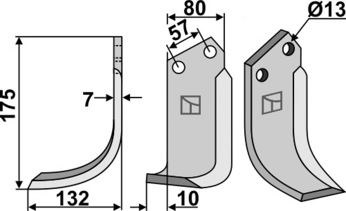 Fräsmesser 175x80mm, links
